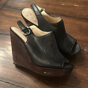 Black Coach Wedges